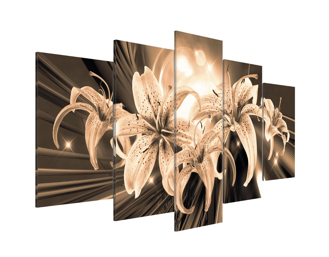 !REDUZIERT! Acrylglasbild Bouquet of Memories Acrylglas - Braun / Creme - 100 x 50 cm