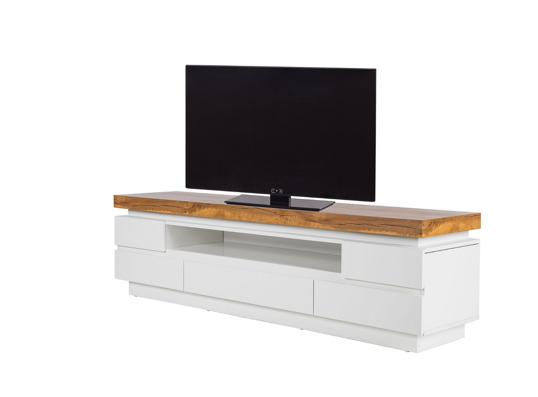REDUZIERT! -35% TV-Lowboard Namona II Inkl. Beleuchtung - Eiche Dekor / Weiß