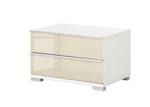 Lade das Bild in den Galerie-Viewer, REDUZIERT! -34% Nachtschrank Chicago I Alpinweiß / Glas Magnolie
