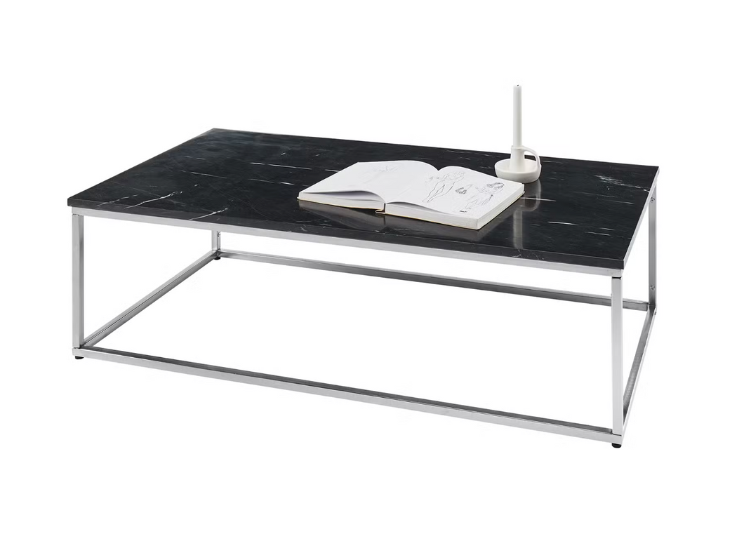 REDUZIERT! -38% Couchtisch La Norma Marmor / Metall - Schwarz / Chrom