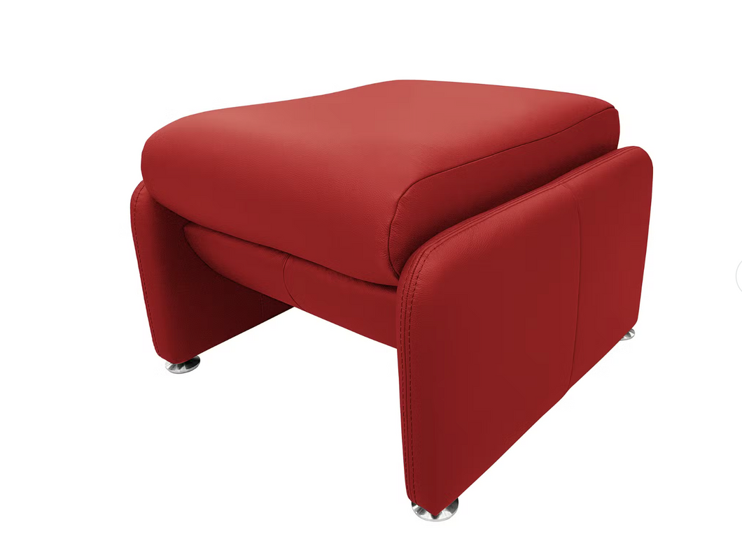 REDUZIERT! -35% Polsterhocker Capri Echtleder - Echtleder Mabel: Rot