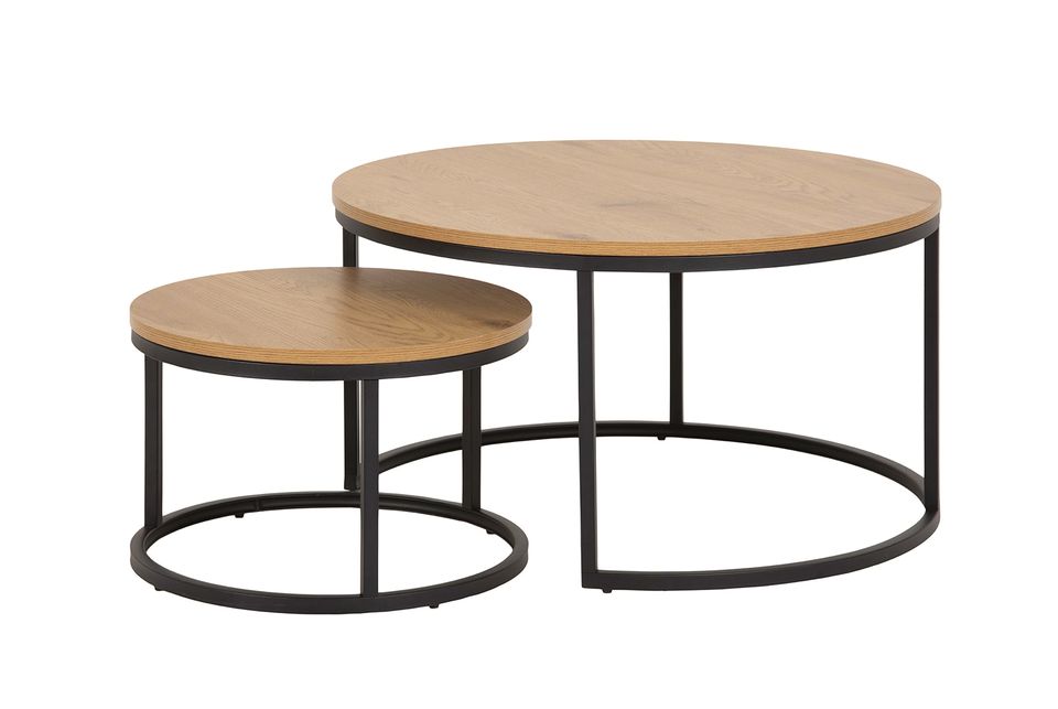 Couchtisch Senez II (2er-Set) Wildeiche Dekor / Schwarz