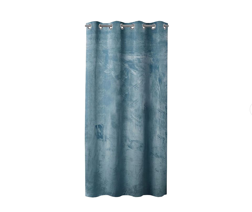 Ösenvorhang Velvet Polyester - Blau - 140 x 270 cm