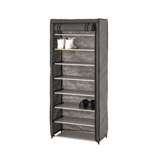 Lade das Bild in den Galerie-Viewer, Textil-Schuhschrank Bejuco Vlies / Stahl - Grau
