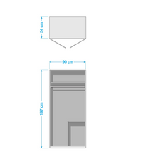 Lade das Bild in den Galerie-Viewer, Drehtürenschrank Freiham Breite: 91 cm O. Spiegel

