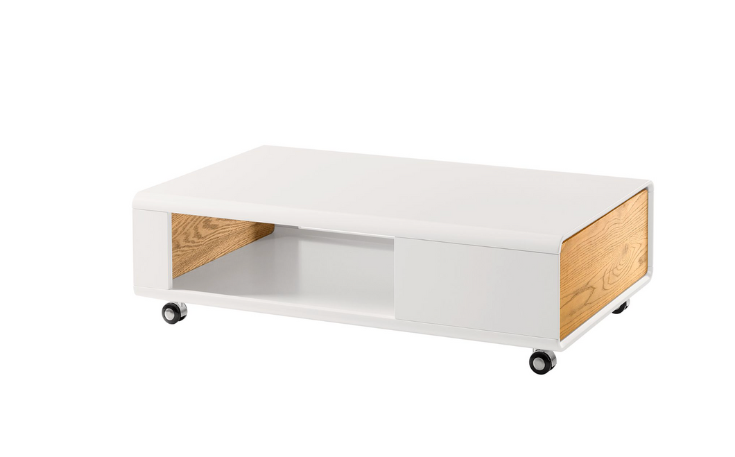 REDUZIERT! -30% Couchtisch Boge Matt Weiß / Asteiche