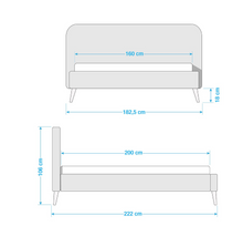 Lade das Bild in den Galerie-Viewer, REDUZIERT! -30% Polsterbett Klink II Dunkelgrau - 160 x 200cm
