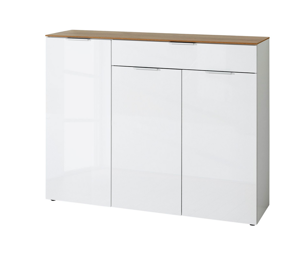 REDUZIERT! -42% Sideboard Cetano Hochglanz Weiß Breite: 134 cm