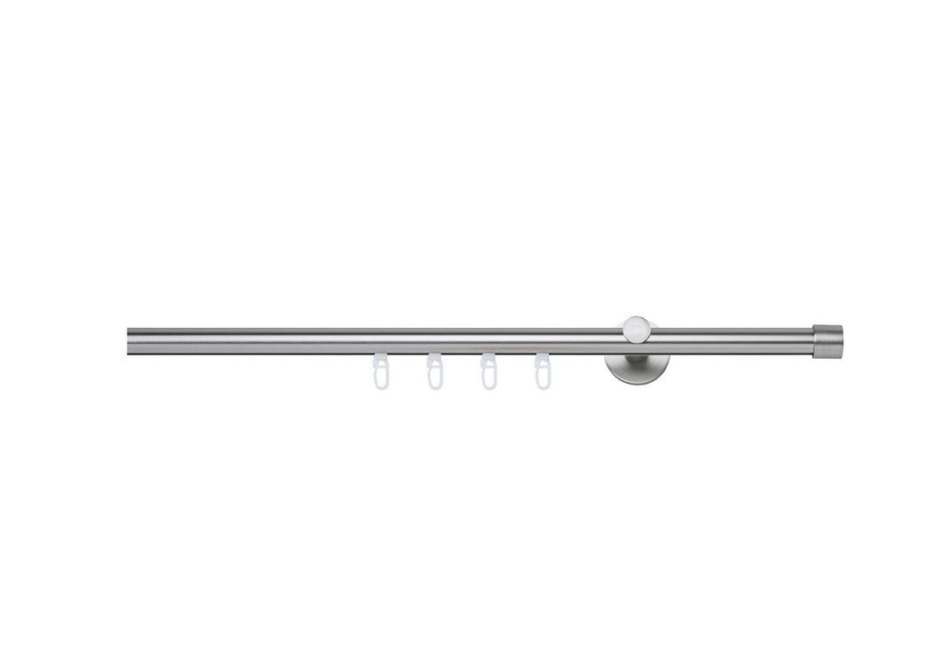 REDUZIERT! -38% Gardinenstange auf Maß Cap III(1-läufig) Aluminium - Edelstahl - Breite: 400 cm