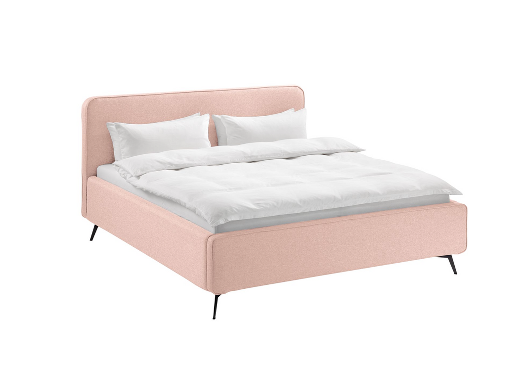 REDUZIERT! -25% Polsterbett Karelia I Strukturstoff Mali: Babyrosa - 180 x 200cm