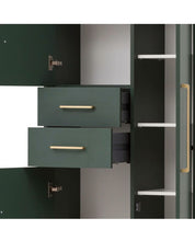 Lade das Bild in den Galerie-Viewer, REDUZIERT! -25% Garderobenschrank Kent Waldgrün / Gold
